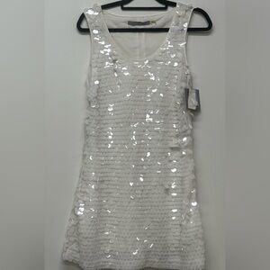 White Sequin Sleeveless Top